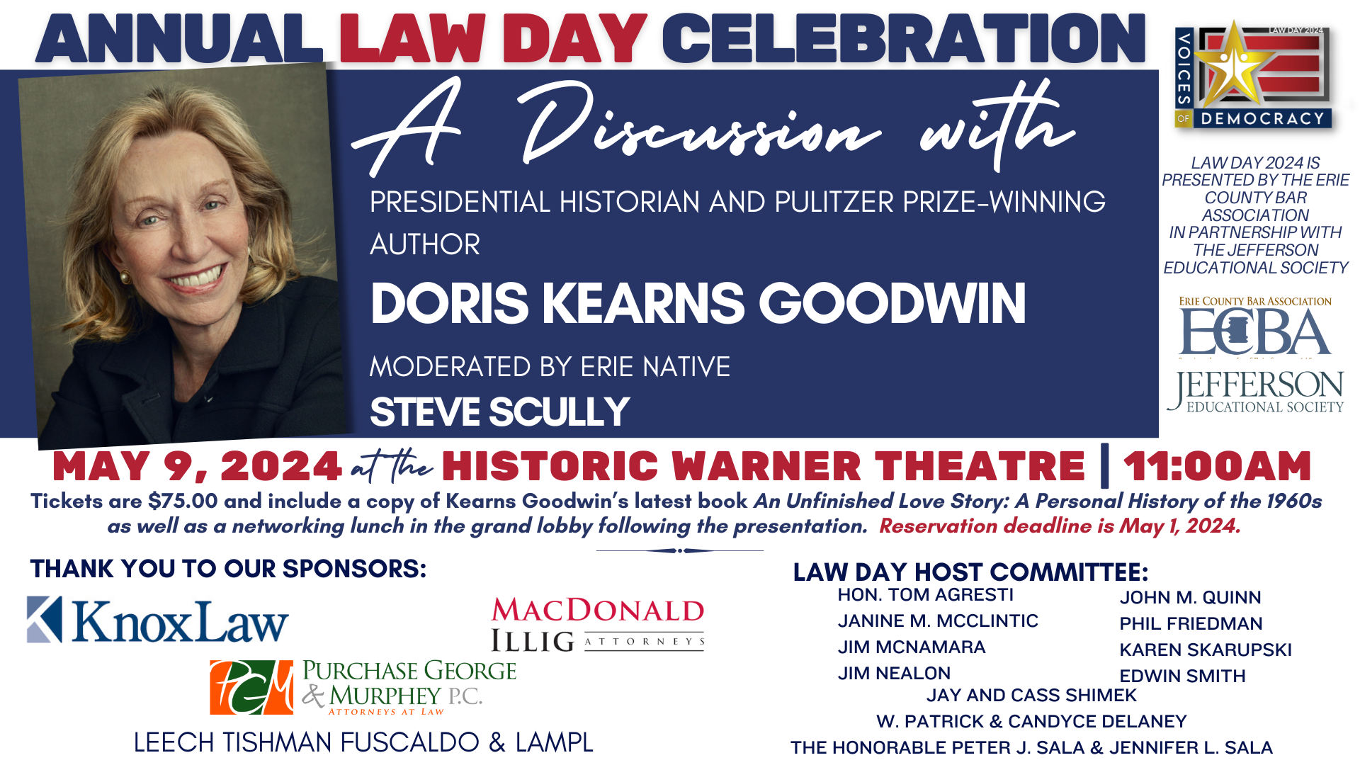 Law Day 2024 Featuring Doris Kearns Goodwin and Steve Scully Erie